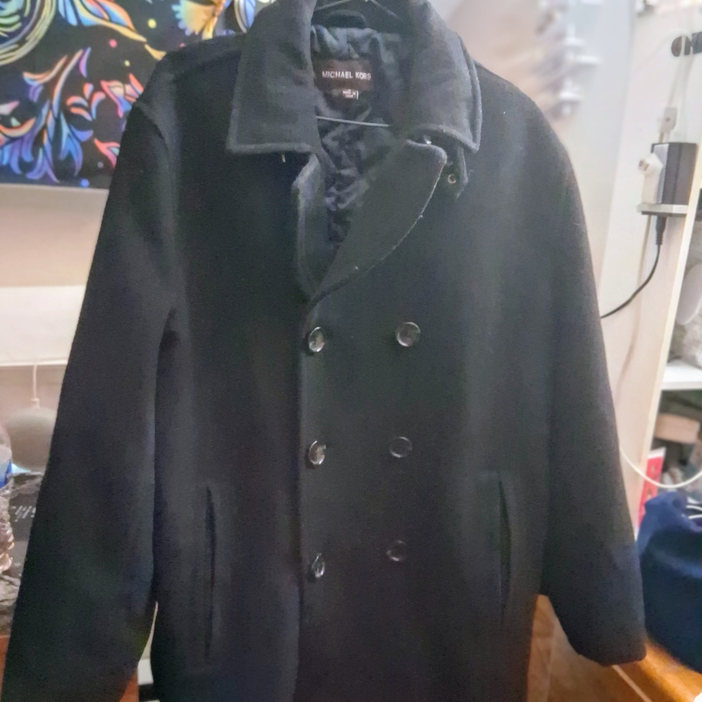 Michael Kors Midnight Double-Breasted Pea Coat